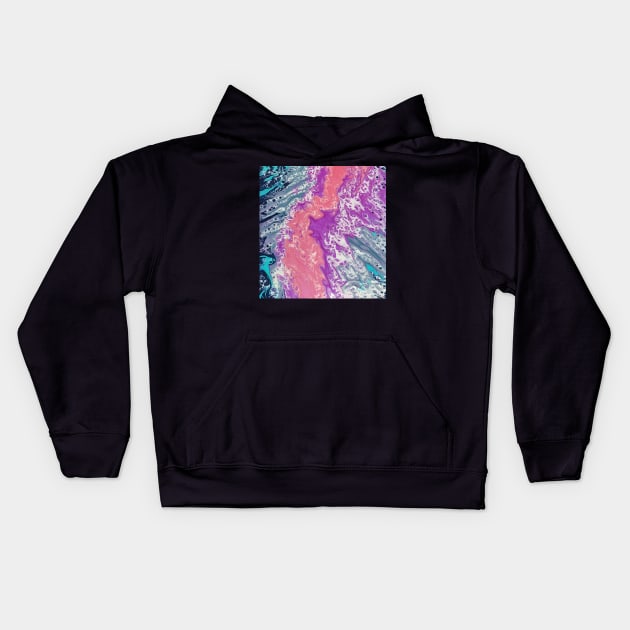 Pink lava flow Kids Hoodie by Kim-Pratt